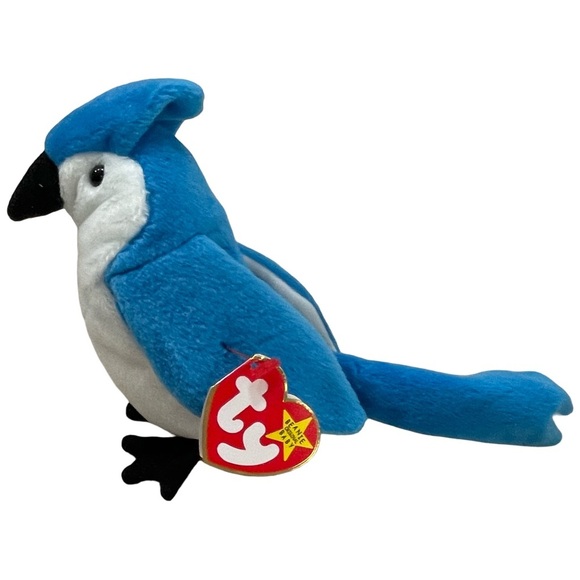 Ty Rocket Blue Jay Beanie Baby Plush Toy New Condition Tag Errors RARE 1998 - Picture 1 of 8